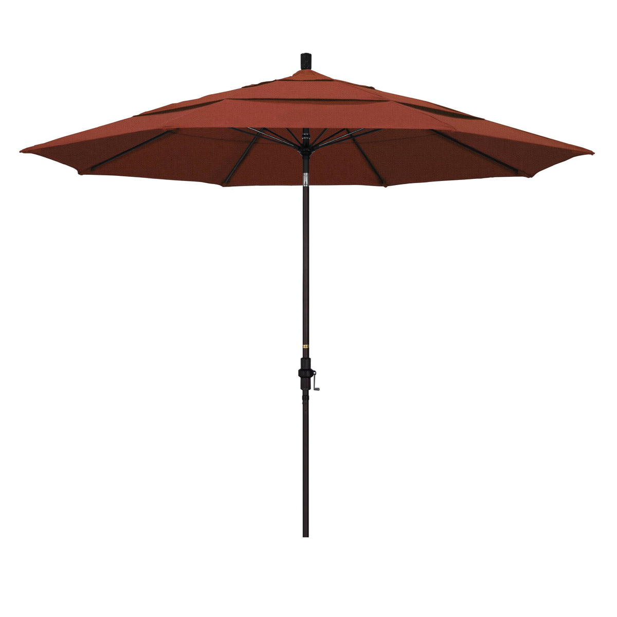 11' Fiberglass Market Umbrella with Double Wind Vent Terracota Bronze Olefin X5201