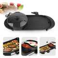 2 in 1 Portable Electric Hot Pot Barbecue Grill Non-Stick Pan R221349