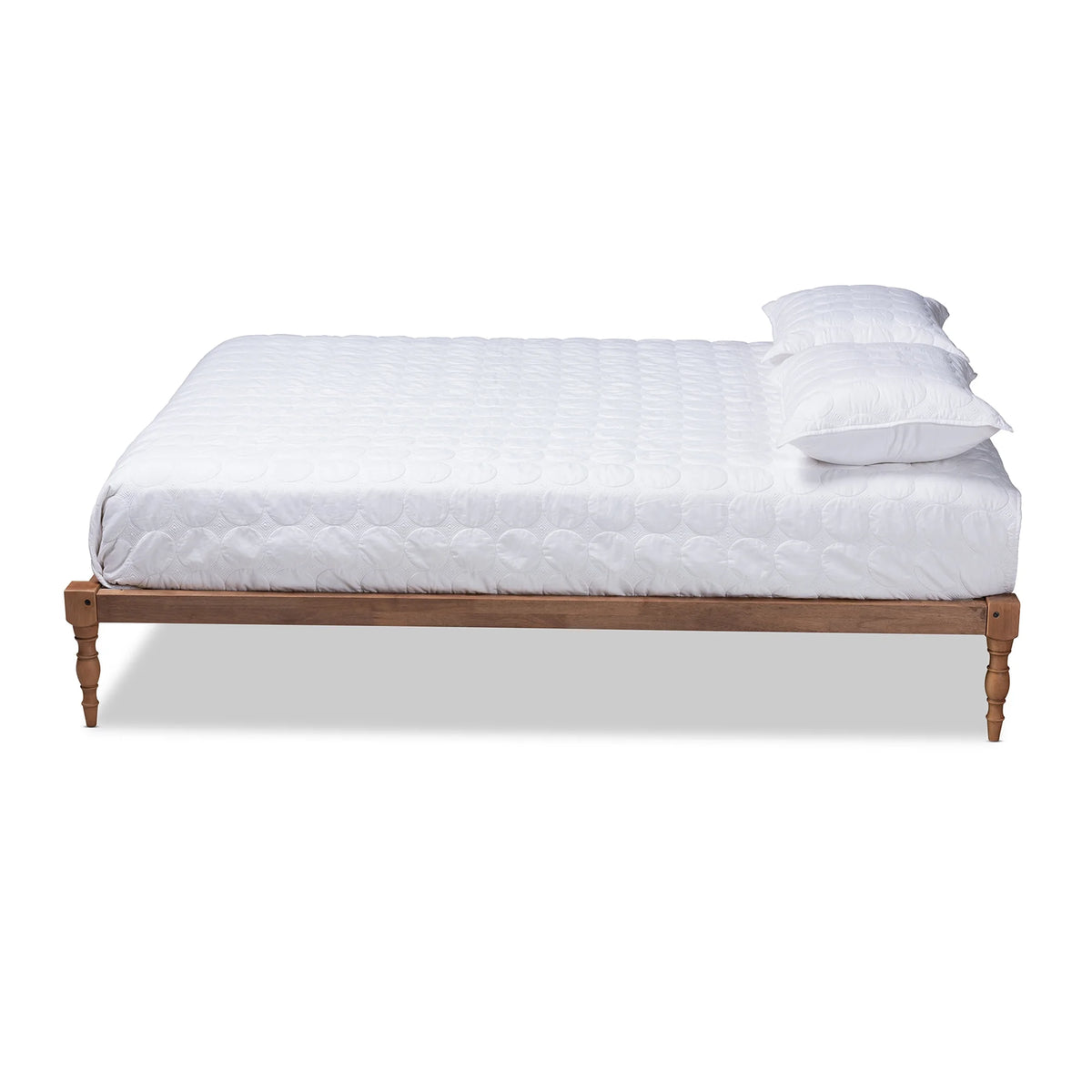Walnut Brown Wood Queen Size Platform Bed Frame R94301