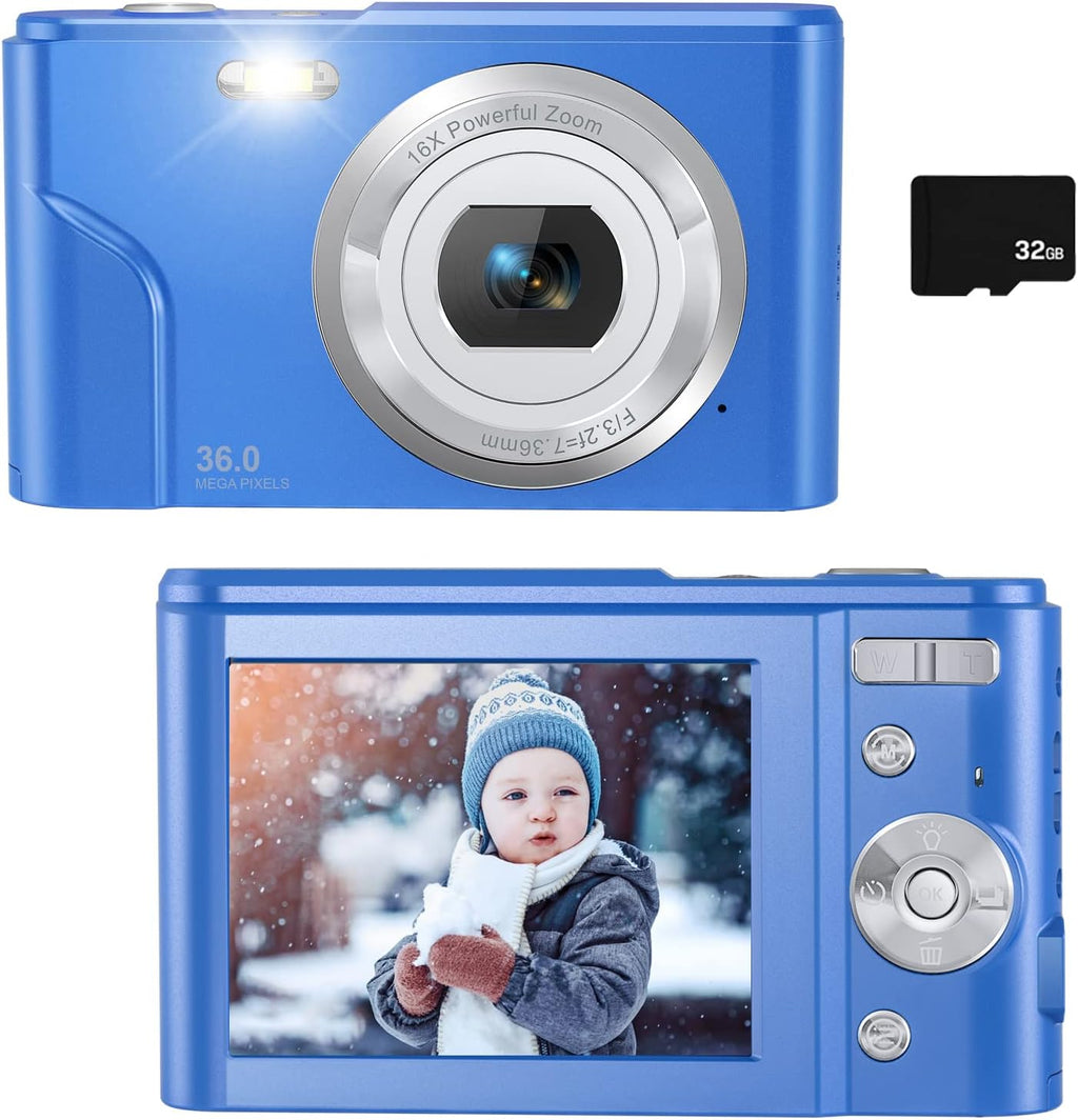 36MP Full HD 1080P Rechargeable Children's Camera with 32GB SD Card (Purple) U3864