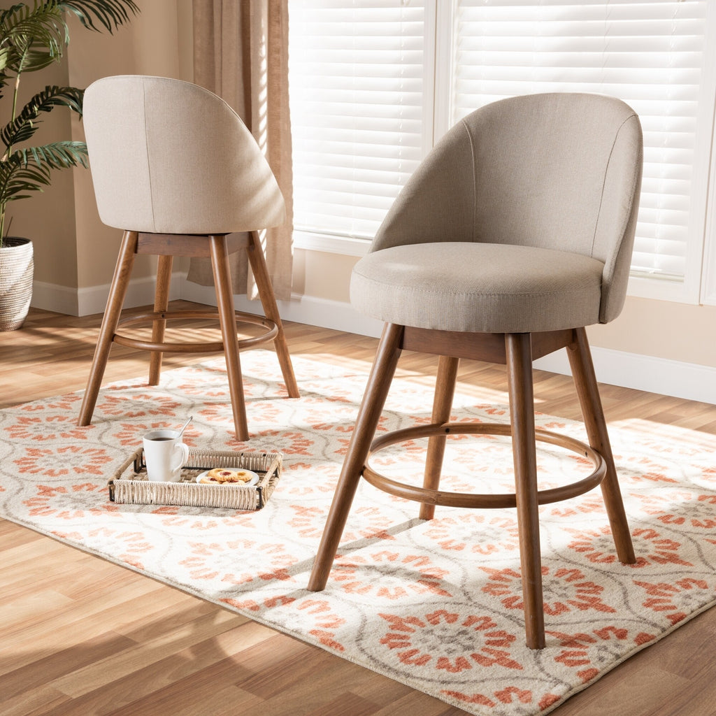 Gray 2-Piece Swivel Counter Stool Set B684