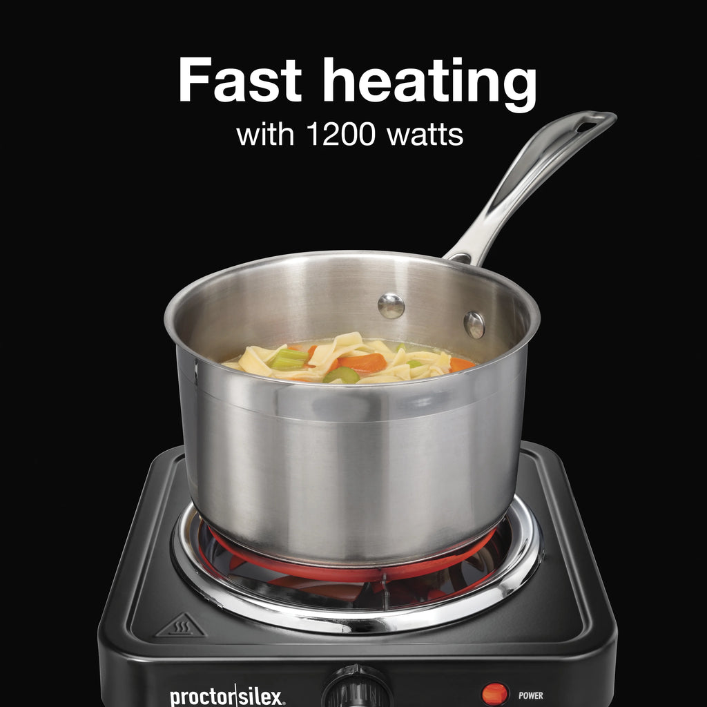 Single Burner Cooktop, Adjustable Temperature, Portable, Stainless Steel Plate Y213
