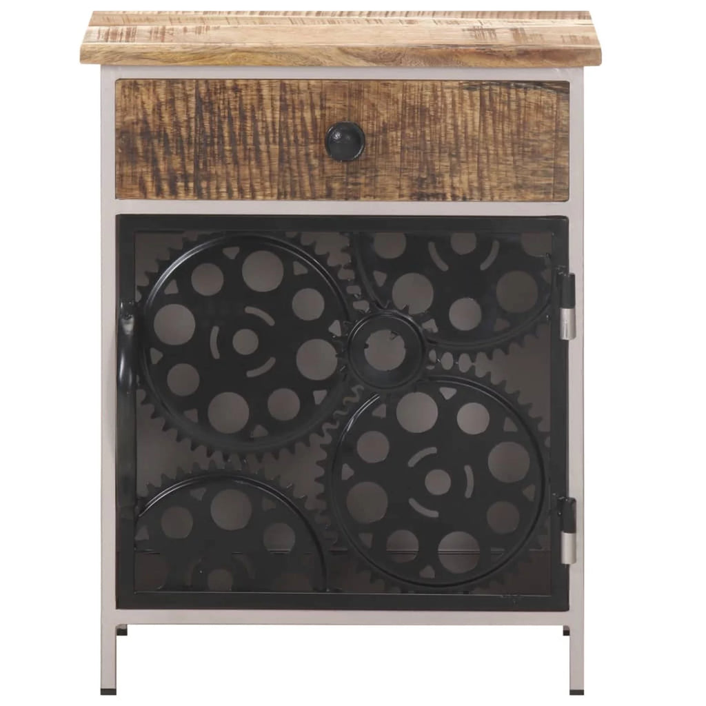 Bedside Cabinet Rough Mango Wood N418