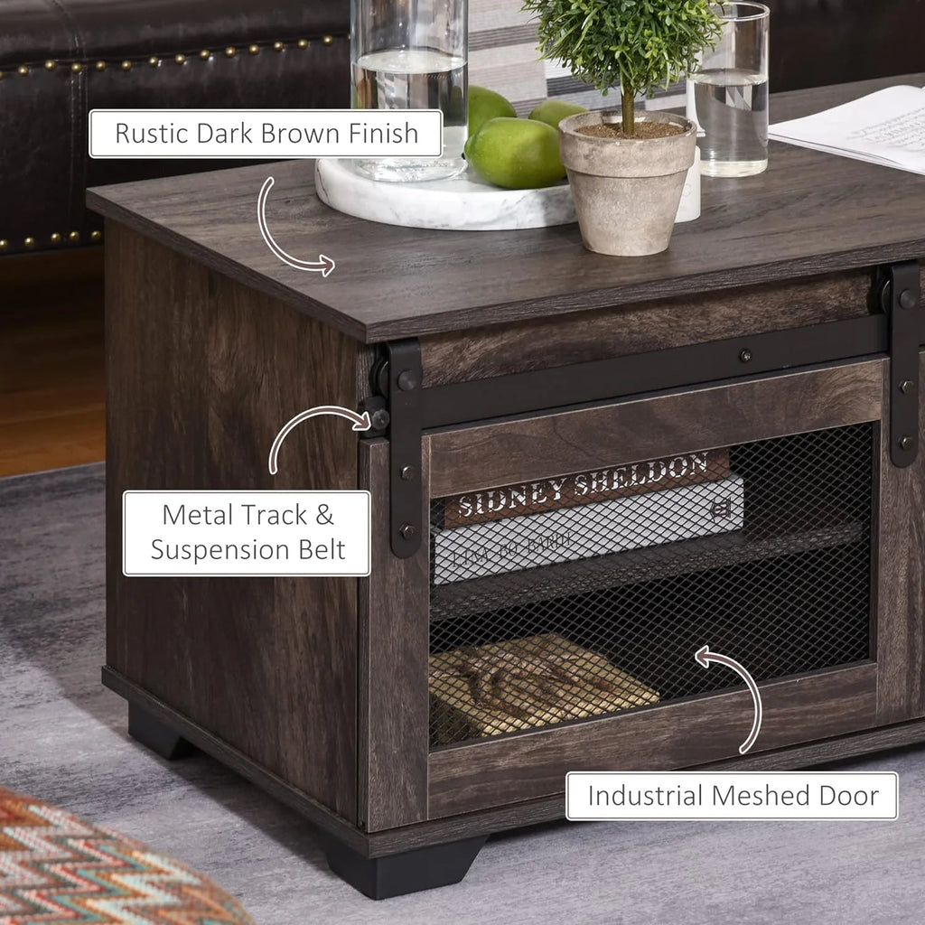 Dark Brown Coffee Table with Storage Z669