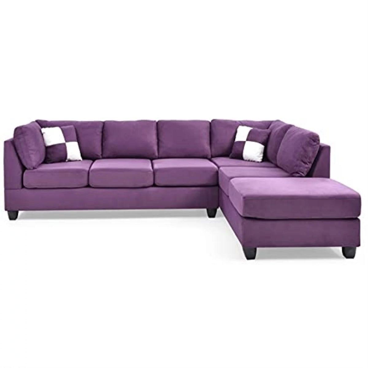 Purple Microsuede Sectional U3284