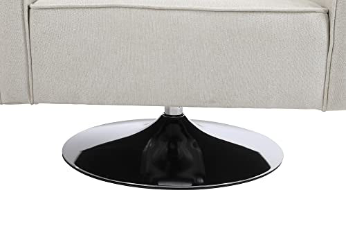 Swivel Teddy Fabric Accent Chair with Metal Base B27460