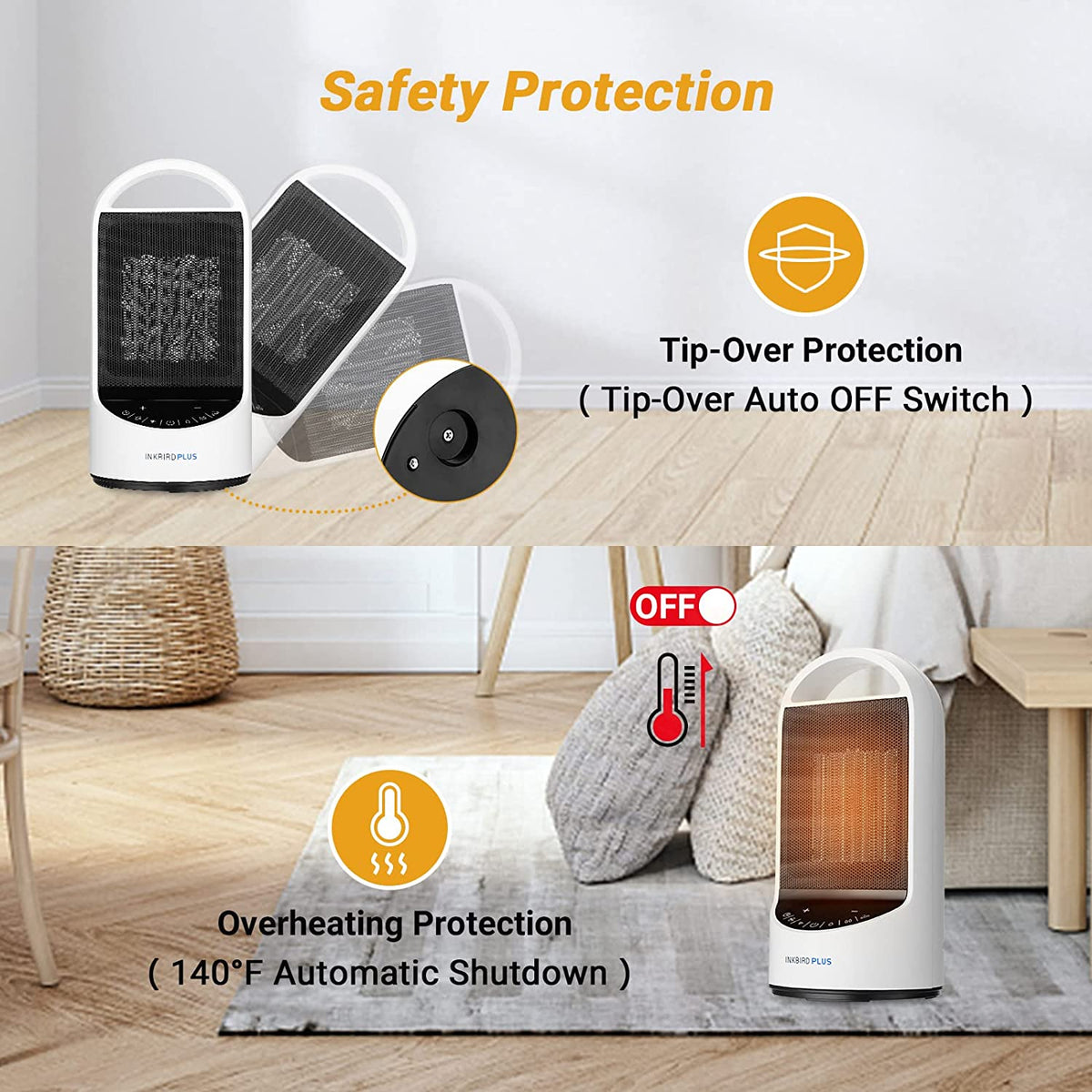 1500W Portable WiFi Space Heater with 24 Hours Timer U4078