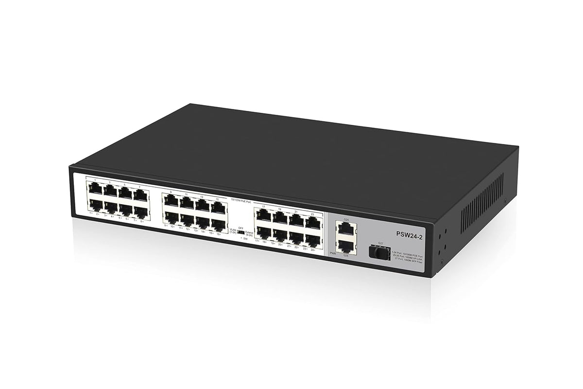 24 Port 10/100Mbps PoE Switch Unmanaged with 2 Gigabit Uplink Ports X102449