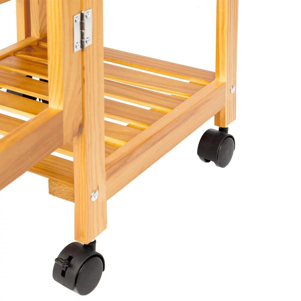 Portable Rolling Drop Leaf Kitchen Storage Trolley Cart W755005