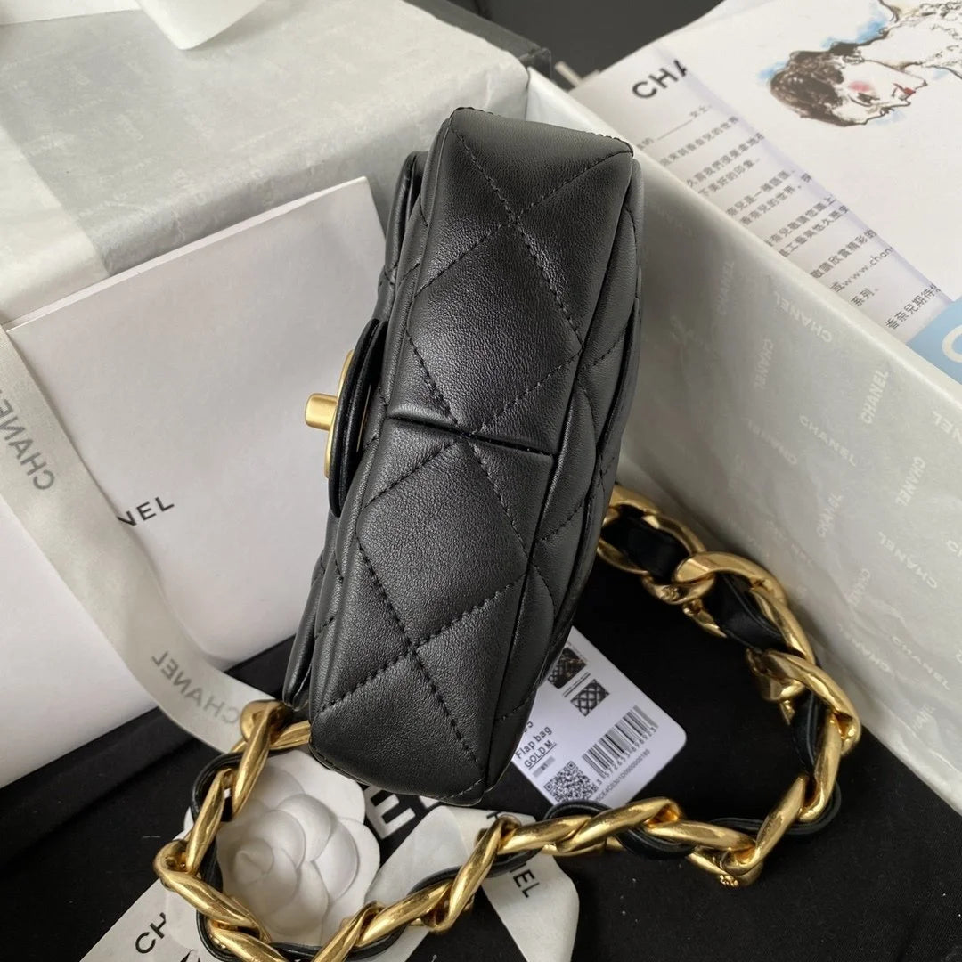 Black Mini Flap Shoulder and Crossbody Bag E526358