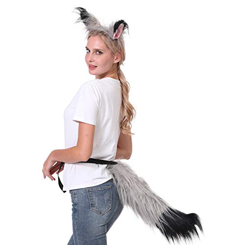 Plush Tail and Ears Faux Fur Animal Fox Wolf Costume Kit E54456