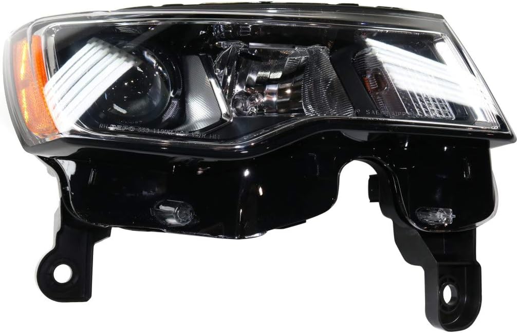 Jeep Grand Cherokee Passenger Side Chrome Halogen Headlight Assembly D5095