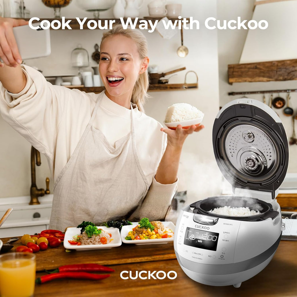 6-Cup Induction Heating Pressure Rice Cooker, Stainless Steel Inner Pot, White W55776