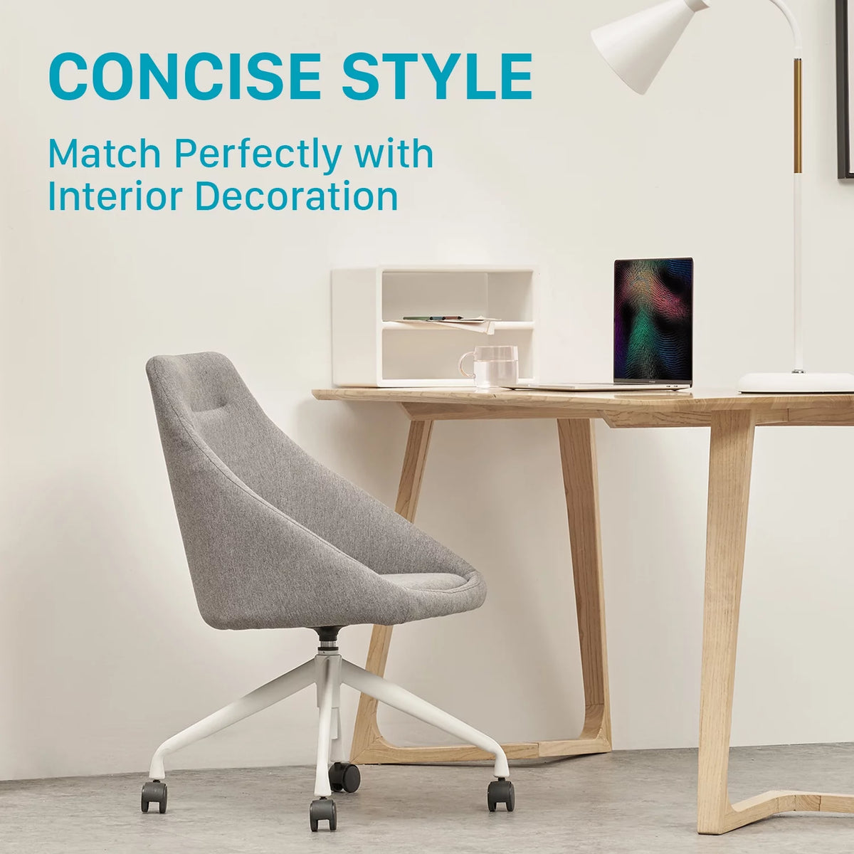 Gray and White Swivel Task Chair P845261