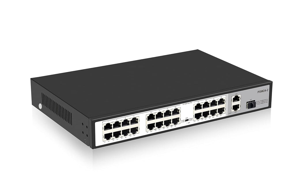24 Port 10/100Mbps PoE Switch Unmanaged with 2 Gigabit Uplink Ports X102449