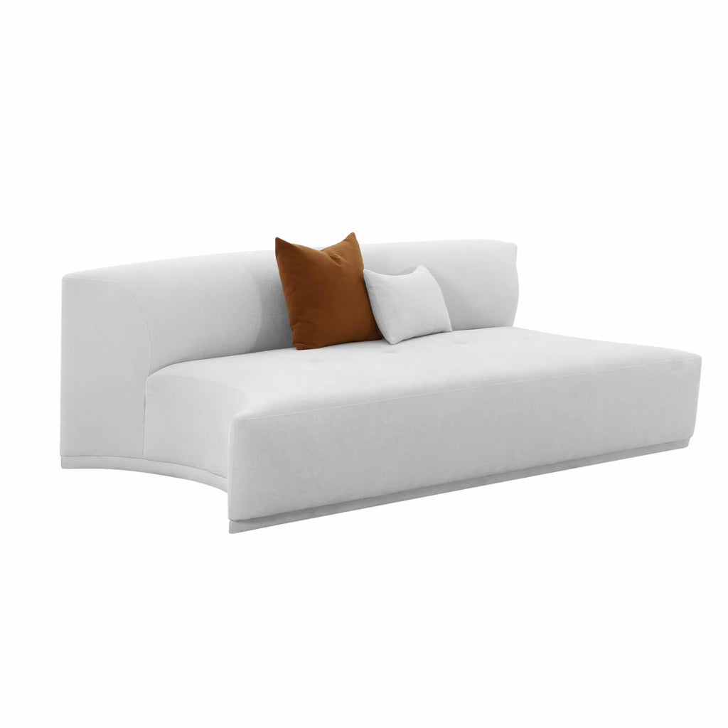 Grey Velvet Modular Armless Loveseat G53677