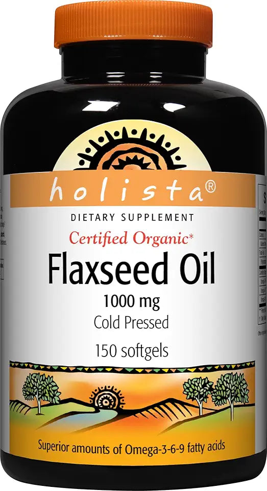 Flaxseed Oil 1000mg Cold Pressed Certified Organic 150-Count Z407
