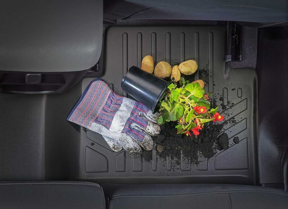 Black Custom Floor Mats 3 Rows and Cargo Liner Set H688252