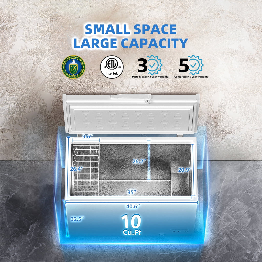 10 Cu.Ft. White Chest Freezer with Removable Basket E306287