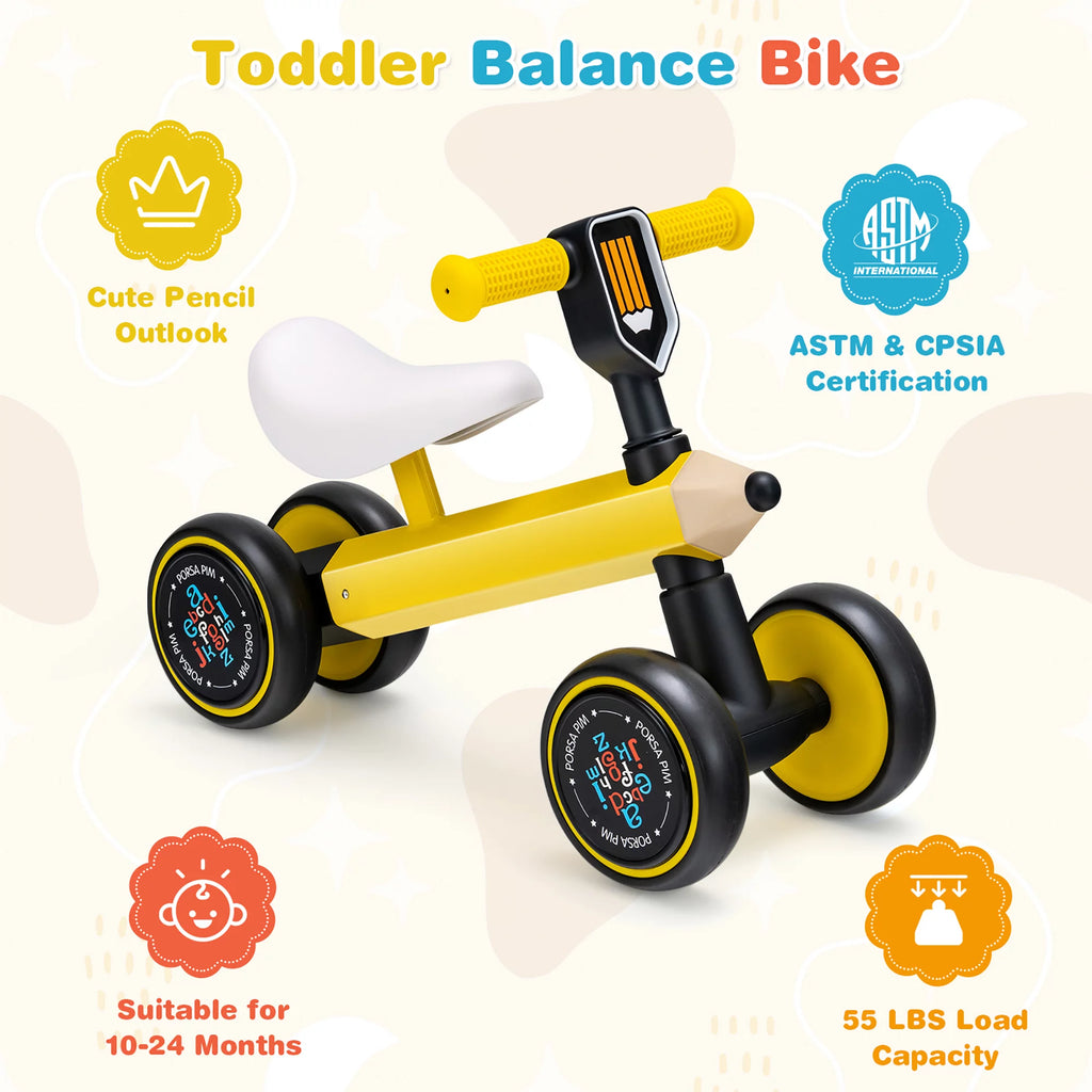 Yellow No Pedal Balance Bike U61281
