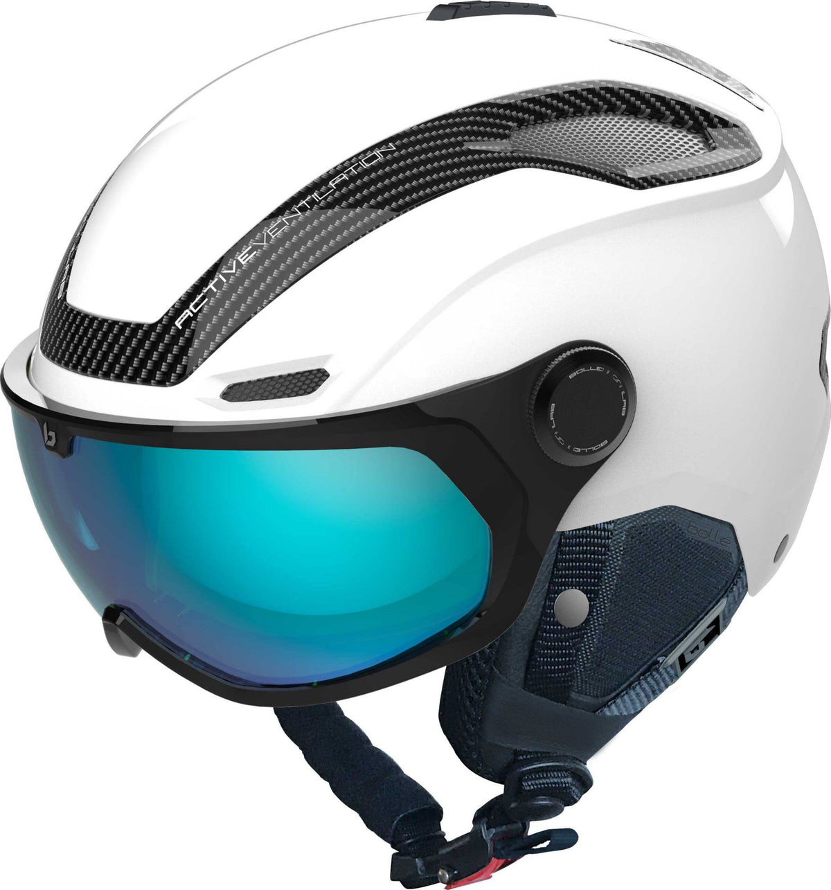 White Matte Phantom Blue Ski Helmet K936