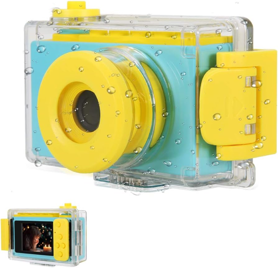 Blue Waterproof Kids Camera 8MP 1080P HD Camcorder Pack of 2 Y67181