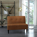 Orange Tweed Button Tufted Settee Q976
