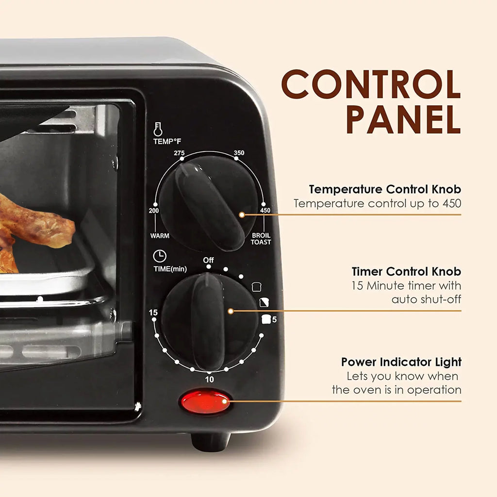 2 Slice Countertop Toaster Oven with 15 Minute Timer & Pan F3089