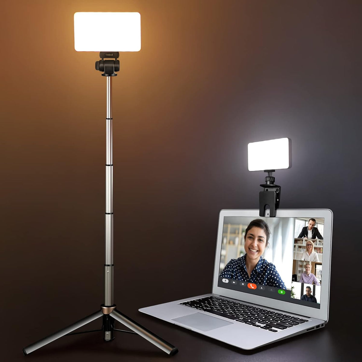 Pack of 2 Adjustable Tripod Video Conference Light O90431