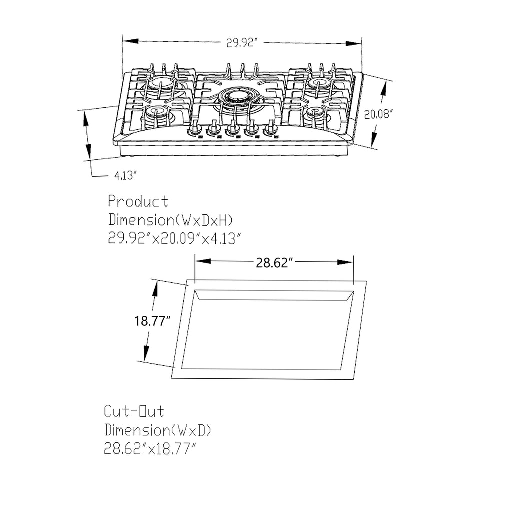30 in. Built-in Gas Cooktop I790954