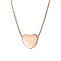 Rose Gold Heart Cremation Jewelry Necklace Urn with Velvet Jewelry Box N76037