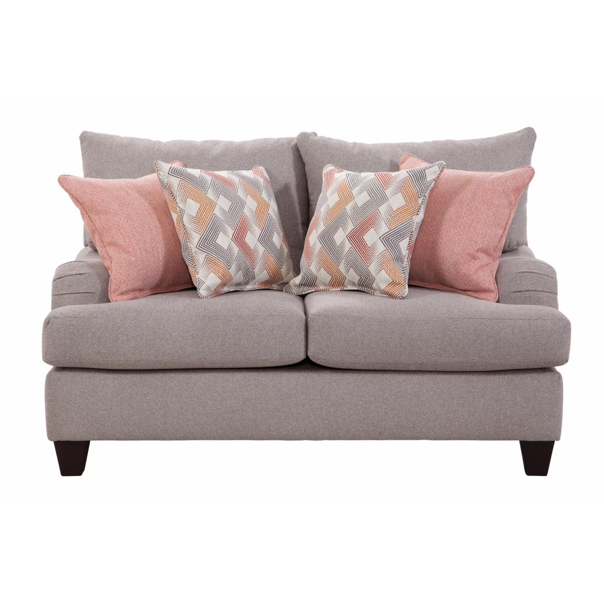 Woven Chenille Rolled Arm Loveseat with 4 Accent Pillows T99821