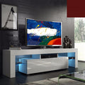 LED TV Stand with RGB Lights, Clear Glass Shelving T81759