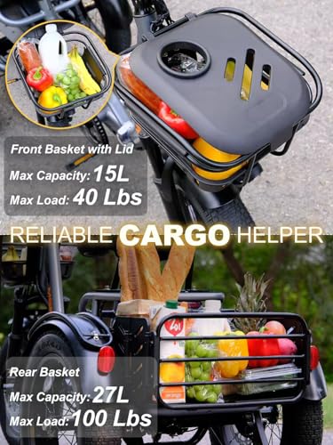 1200W 48V 20AH 18''×4'' Fat Tire Folding Electric Tricycle A89575