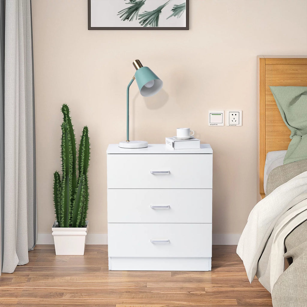 White 3 Drawer Dresser Chest with Storage I203932