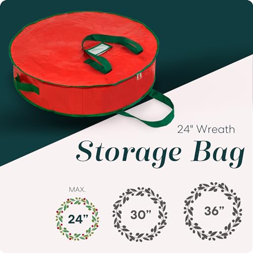 30" Christmas Wreath Storage Bag with Zipper P5740
