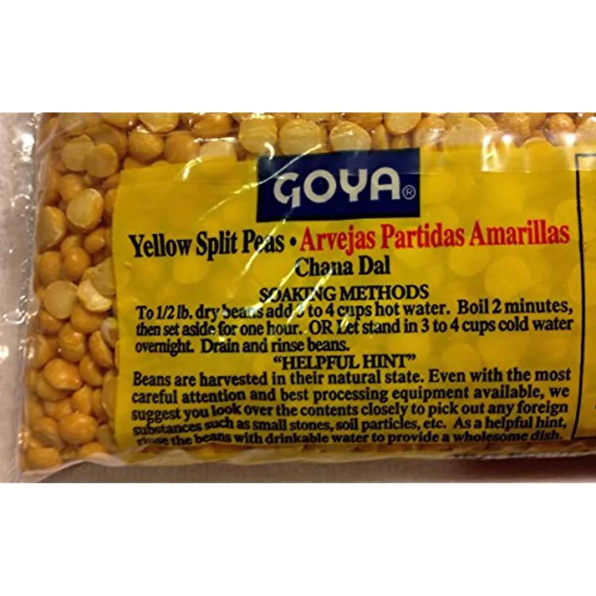 Dried Yellow Split Peas - Four 1 Lb Bags F7999