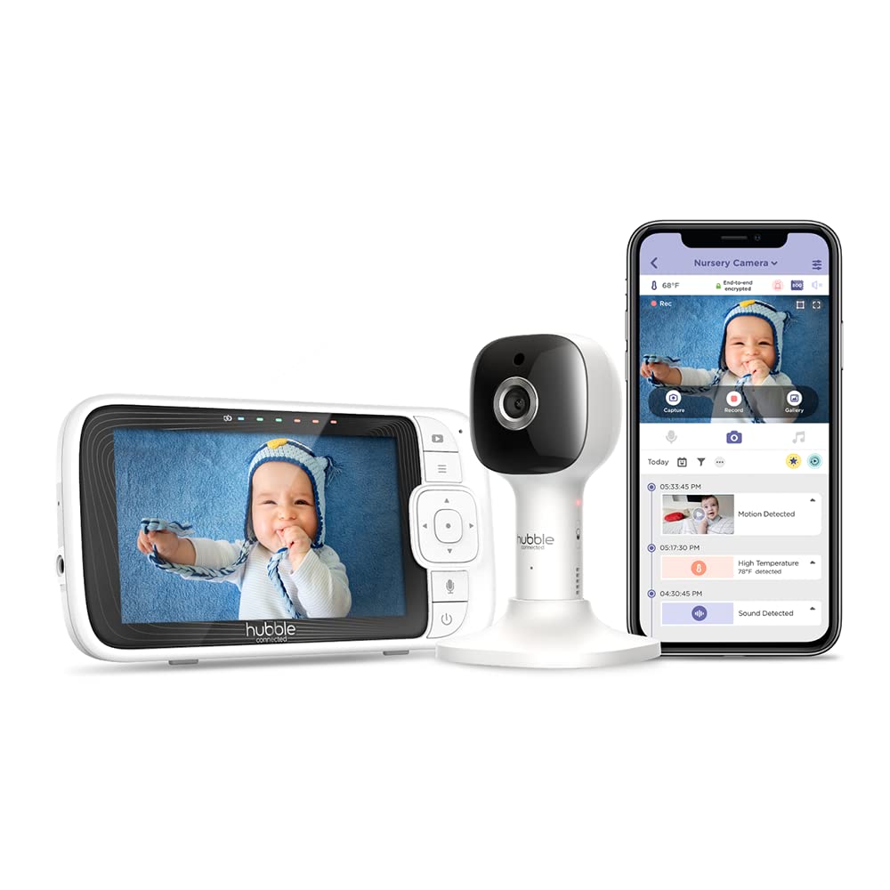 White 2-Cameras Smart Baby Monitor with Camera and Audio X495