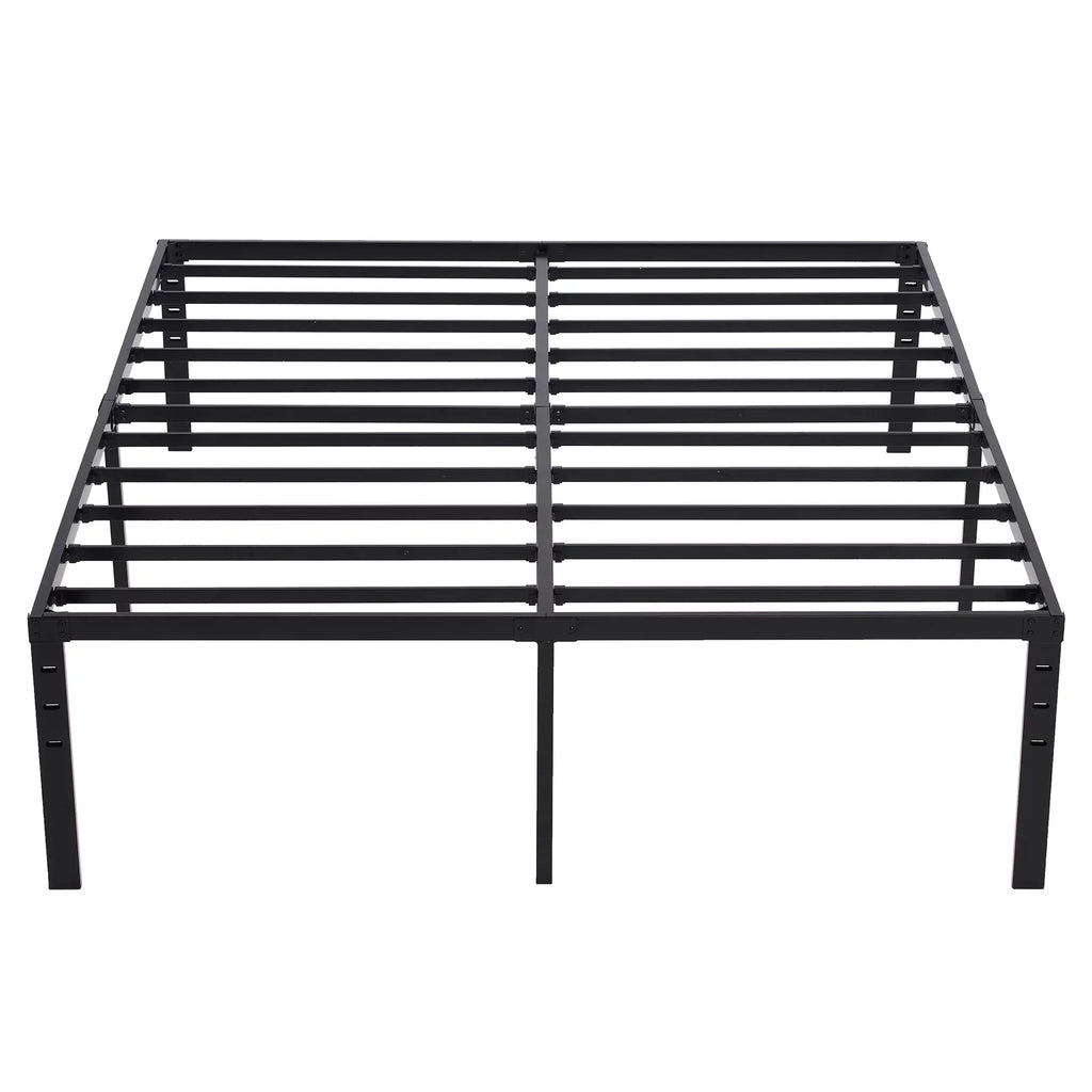 Black 14-Inch Tall Cal-King Metal Platform Bed Frame N137