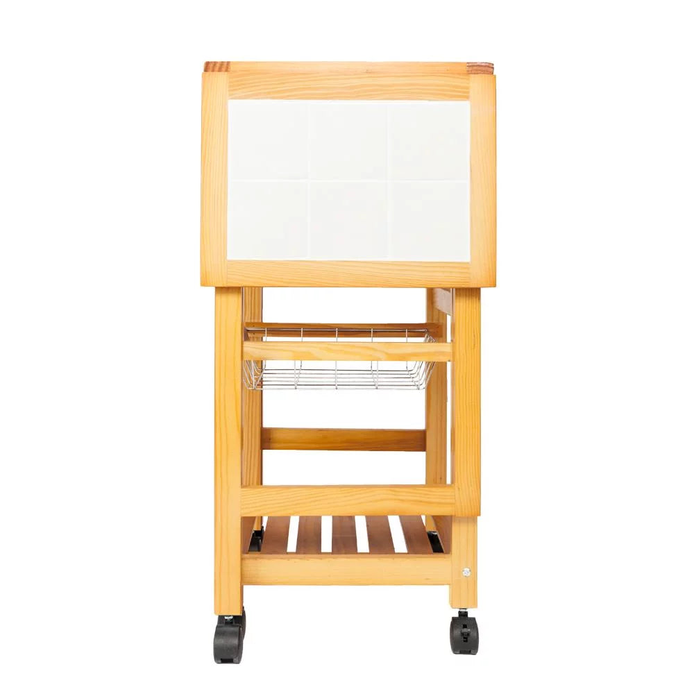 Portable Rolling Drop Leaf Kitchen Storage Trolley Cart W755005