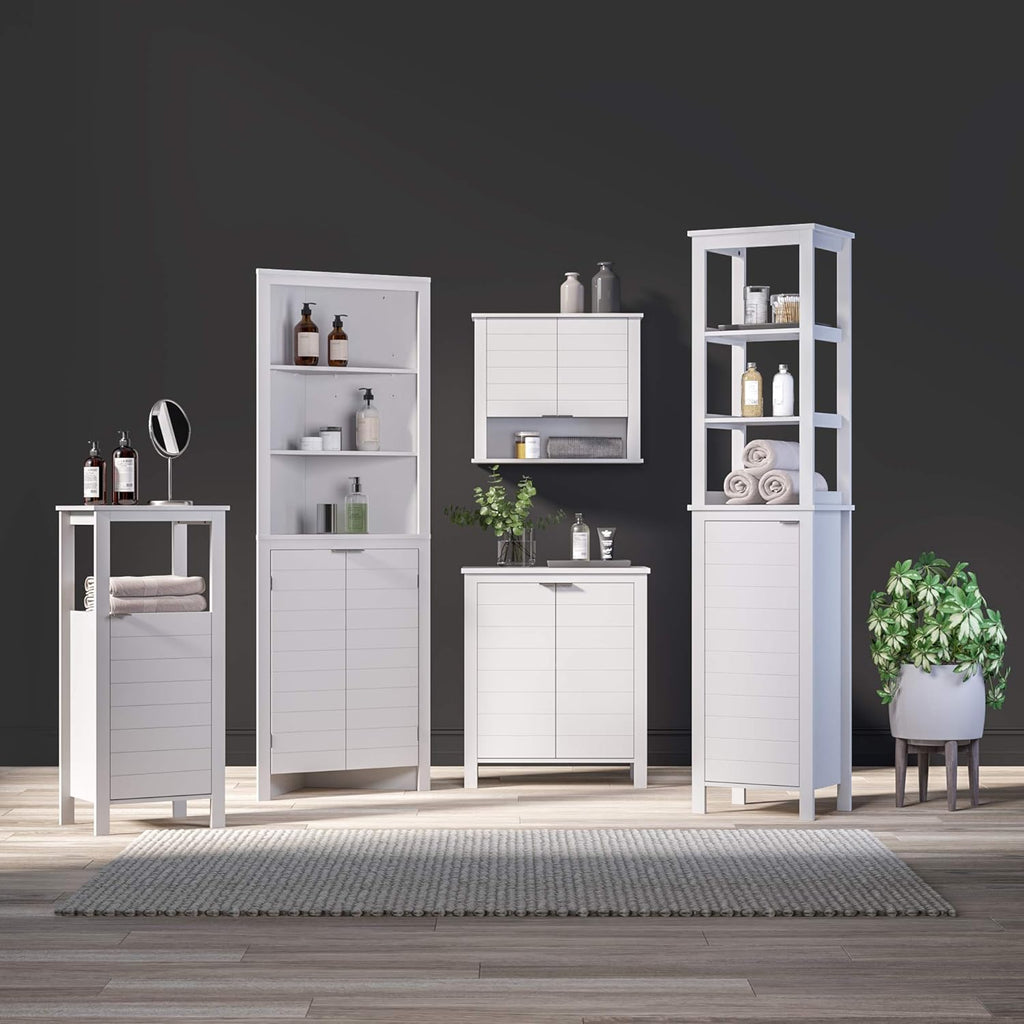 White Single Door Floor Cabinet H6174