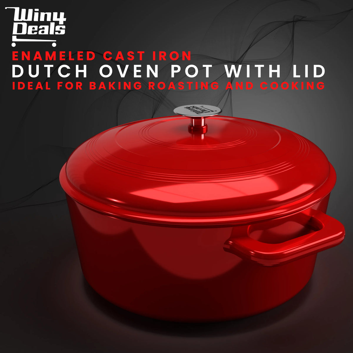 Enameled Cast Iron Dutch Oven with Lid Red F224190