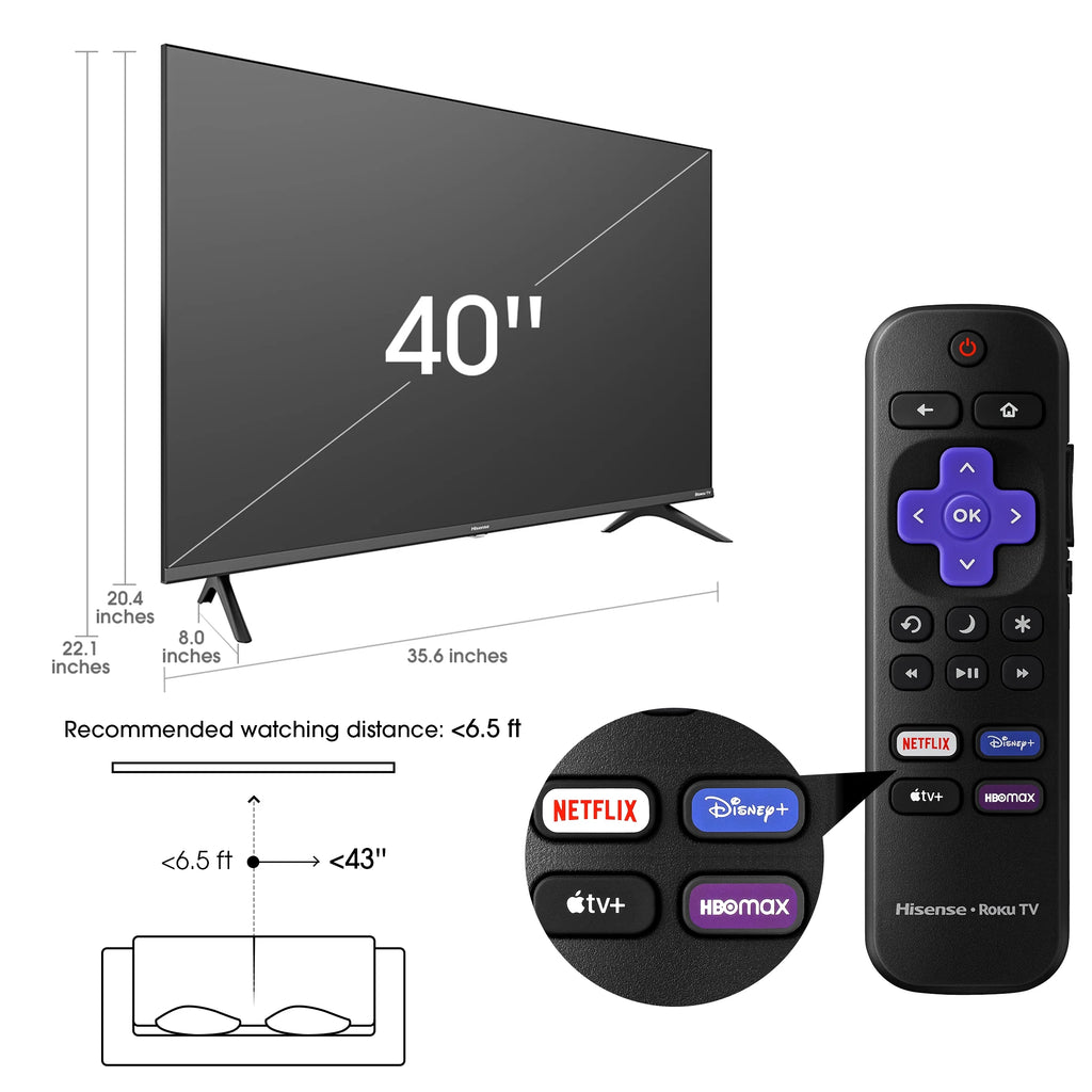 40" 1080p FHD LED LCD Roku Smart TV X398687