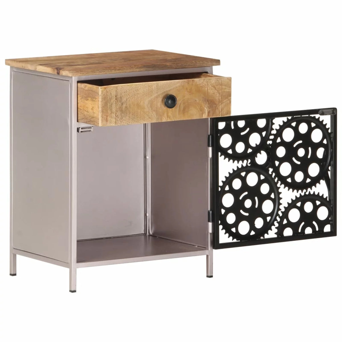 Bedside Cabinet Rough Mango Wood N418