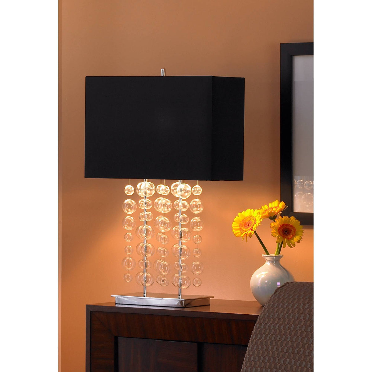 Clear Bubble Cascade Table Lamp L5675