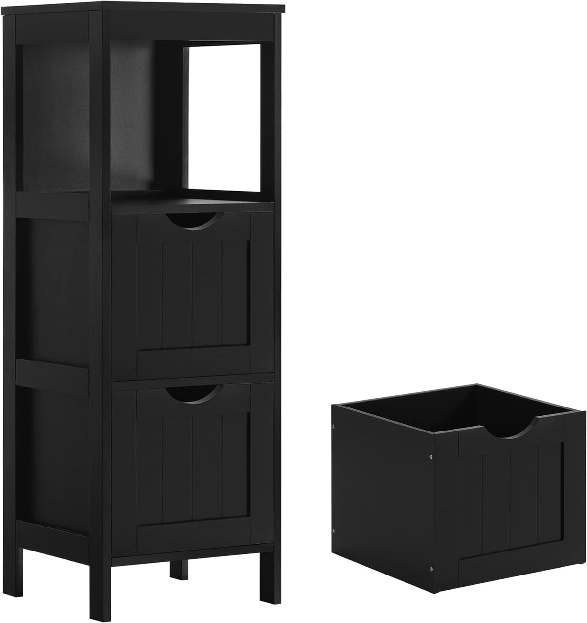 White 3 Removable Drawers Bathroom Floor Cabinet F458