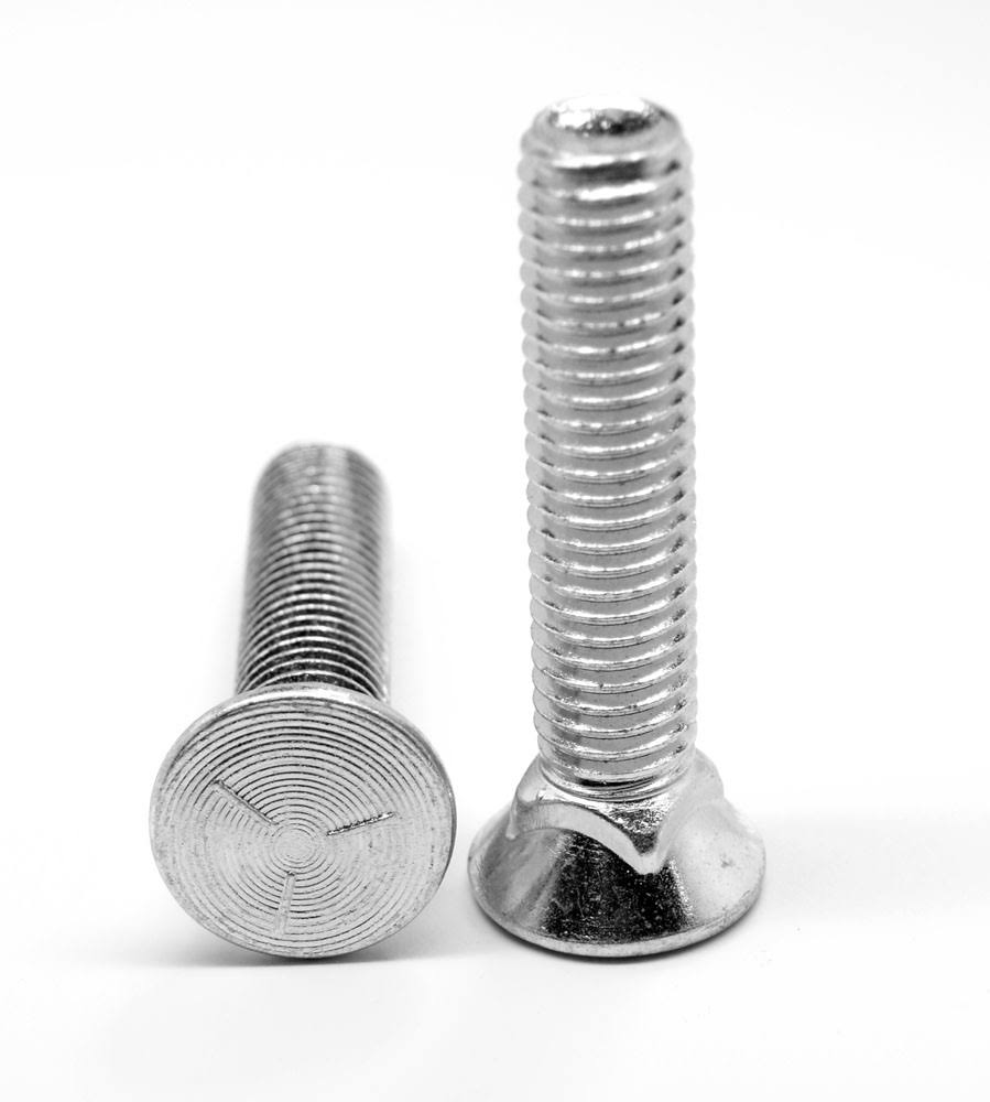 7/16x22-14 x 3x22 Coarse Thread Grade 5 Plow Bolt #3 Flat Head Medium Carbon Steel Zinc Plated Pk 150 B304