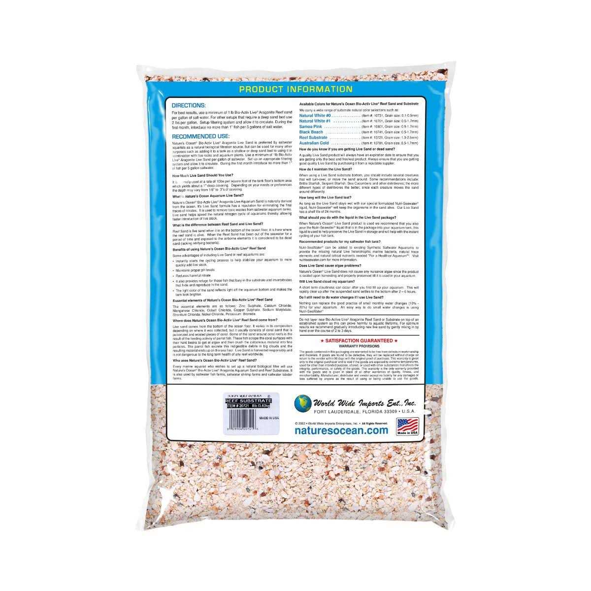 Live Aragonite Saltwater Aquarium Sand Y47420