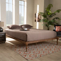 Walnut Brown Wood Queen Size Platform Bed Frame R94301