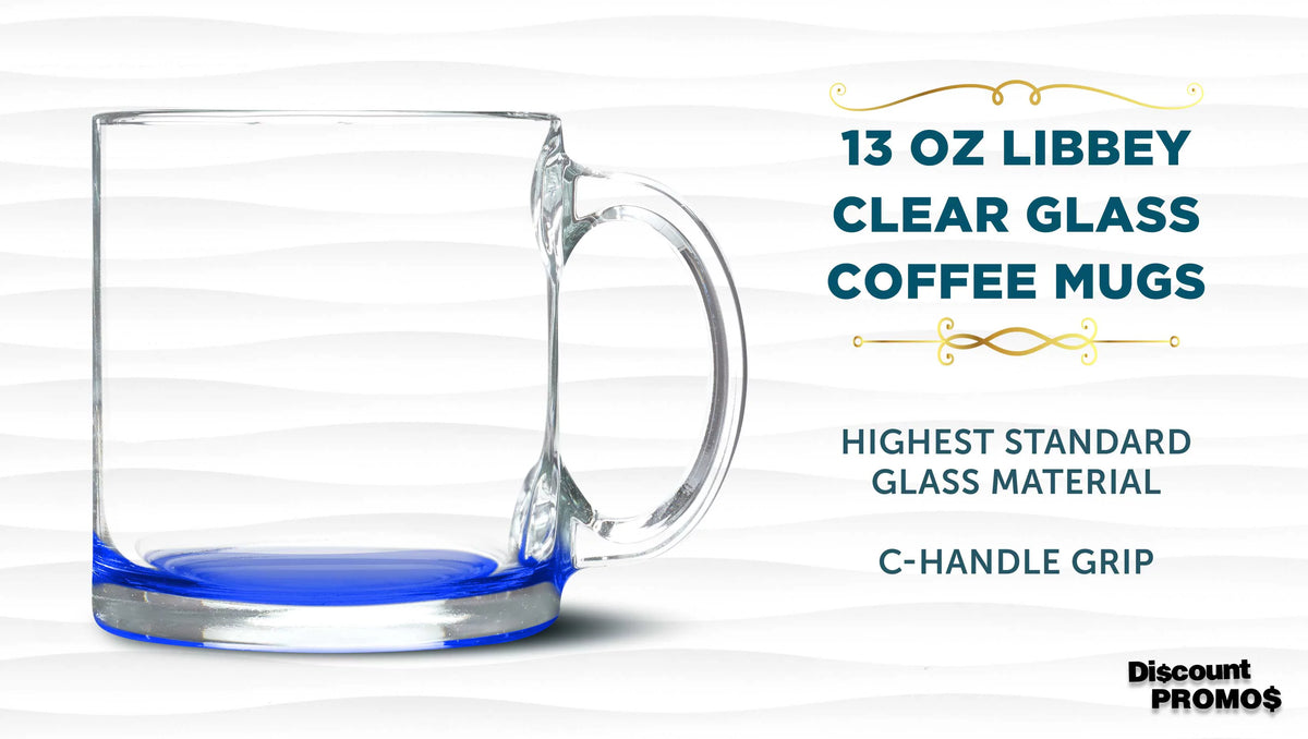 Clear Glass Coffee Mugs 13 oz. Set of 10 S5178